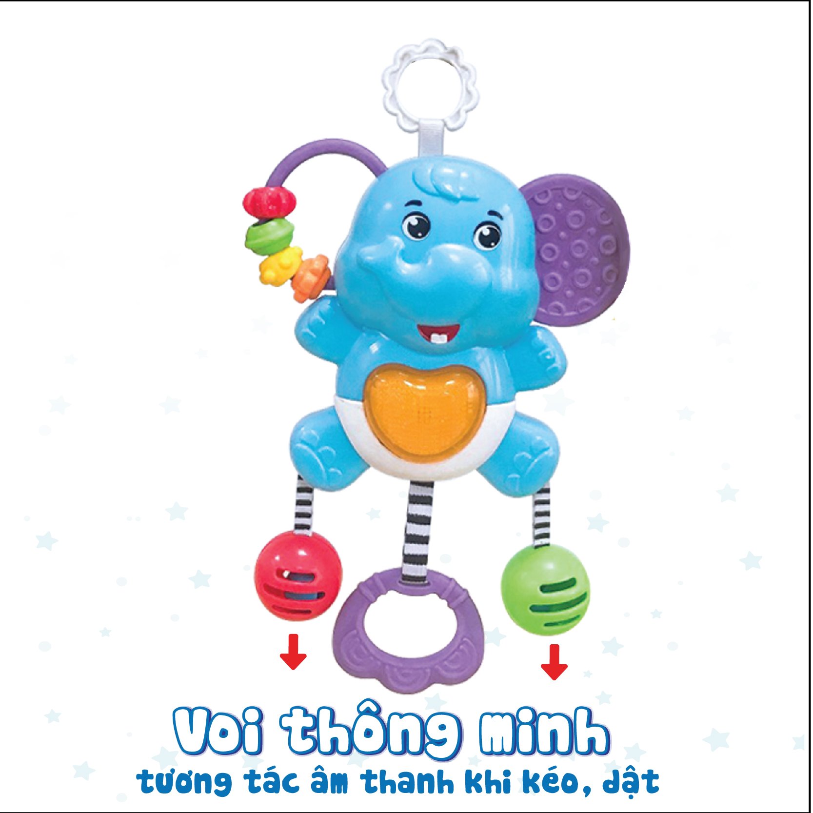 Kệ Chú Voi Xanh Mẫu Mới Phiên Bản Âm Thanh Cho Bé Phát Triển Trí Tuệ