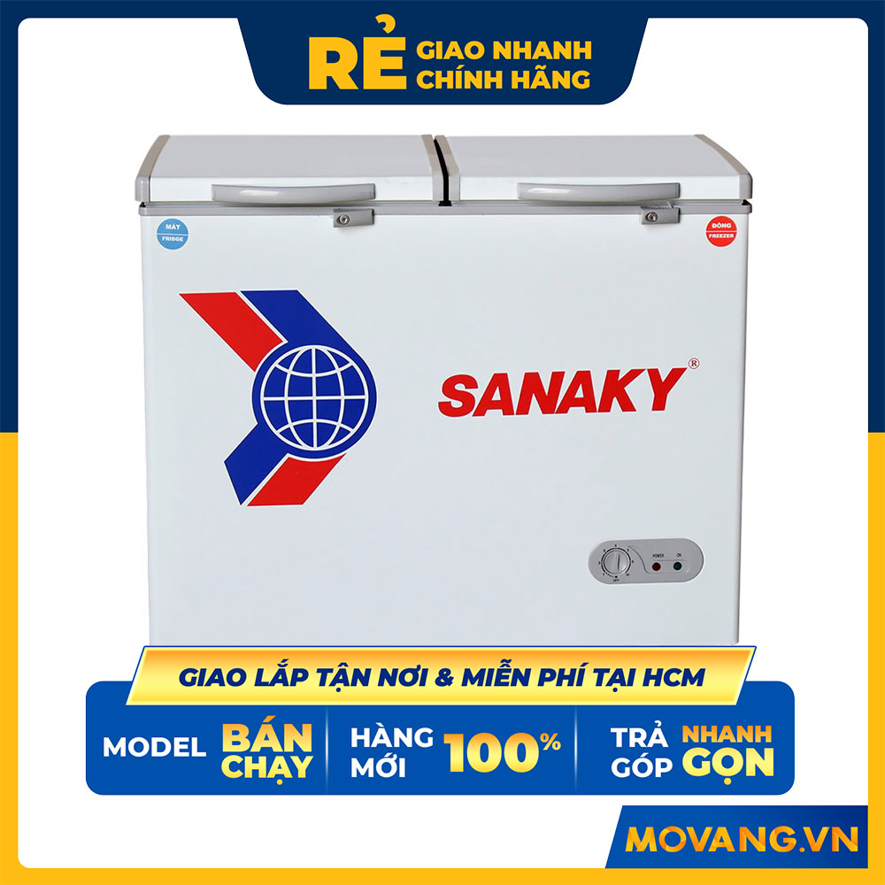 TỦ ĐÔNG MÁT SANAKY 195 LÍT VH-255W2 NHÔM - hàng chính hãng - chỉ giao HCM