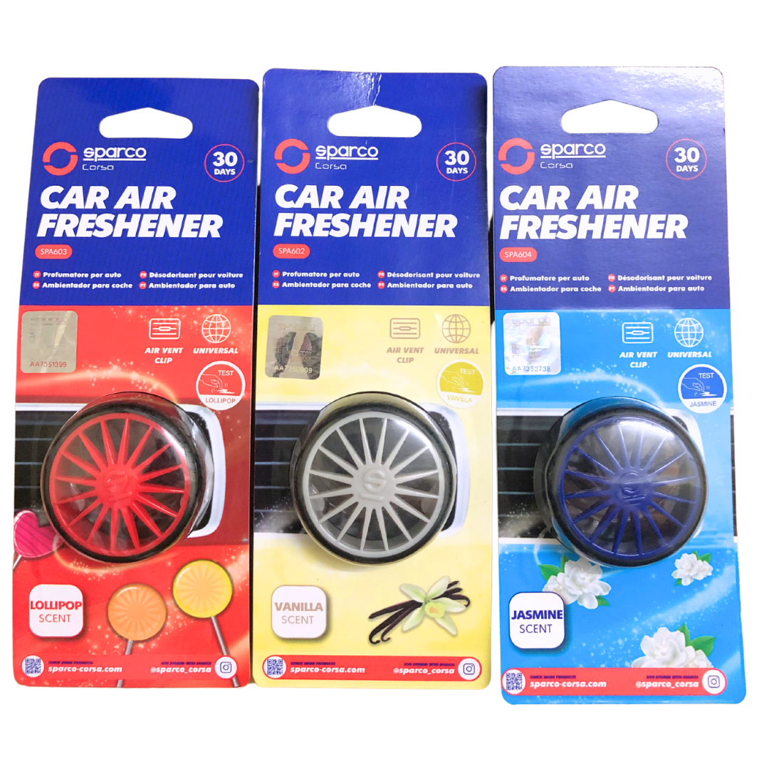 Nước hoa ô tô kẹp cửa gió xe hơi Sparco Italia Car air Freshener - Racing Wheel SPA601 - Hương Jasmine Hoa Lài