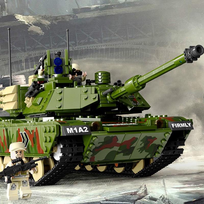 Đồ chơi Lắp ráp Xe Tăng M1A2 Hoa Kỳ, Gaomisi T3016 Abrams Tank, Xếp hình thông minh, Mô hình quân sự