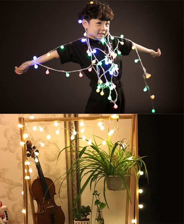 Dây Đèn Led Bi Đục Tròn Dài 3M - 20 Bóng Nhiều Màu Trang Trí Noel Lễ Tết