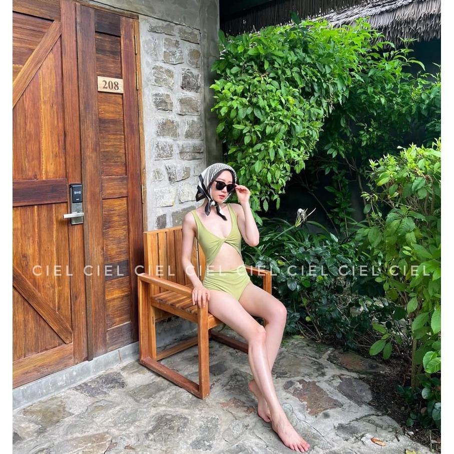 CIEL Bikini xoắn ngực - 2 màu Đen/ Xanh bơ