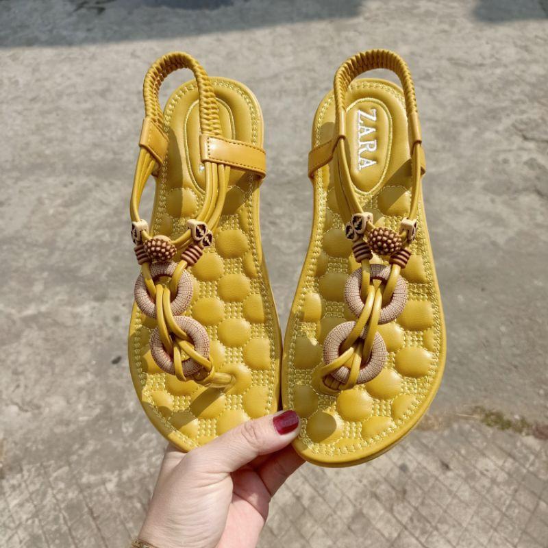 Sandal xỏ ngón nữ đi chơi, đi biển, đi học phong cách vintage mang êm chân, đi mưa thoải mái - TB-Tho-Cam