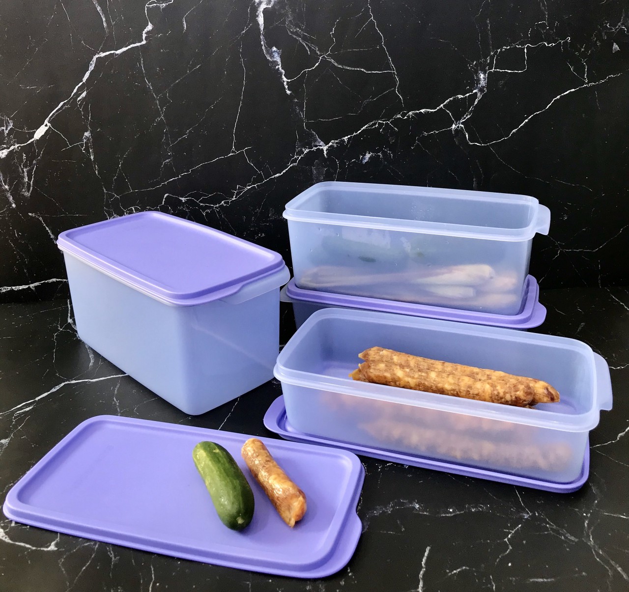 BỘ 4 HỘP TRỮ MÁT TUPPERWARE STAK N STOR