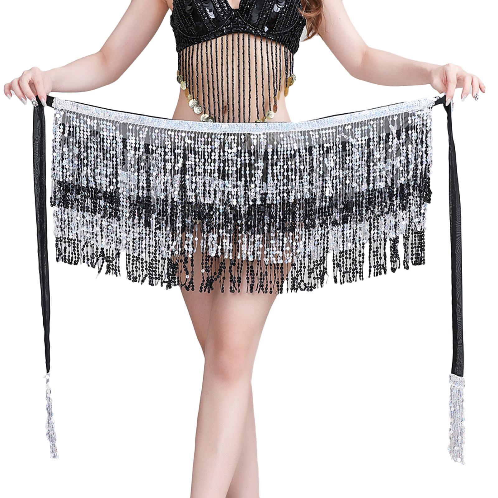 Belly Dance Waist Chain Hip Skirt  Sequins Tassel Streamer