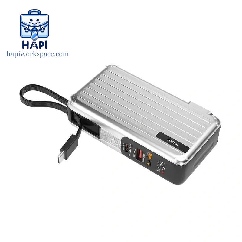Sạc dự phòng hàng chính hãng WiWU Summit 10.000mAh 30W Wi-P045: Tích hợp cáp Type-C, kiêm củ sạc 65W đa năng