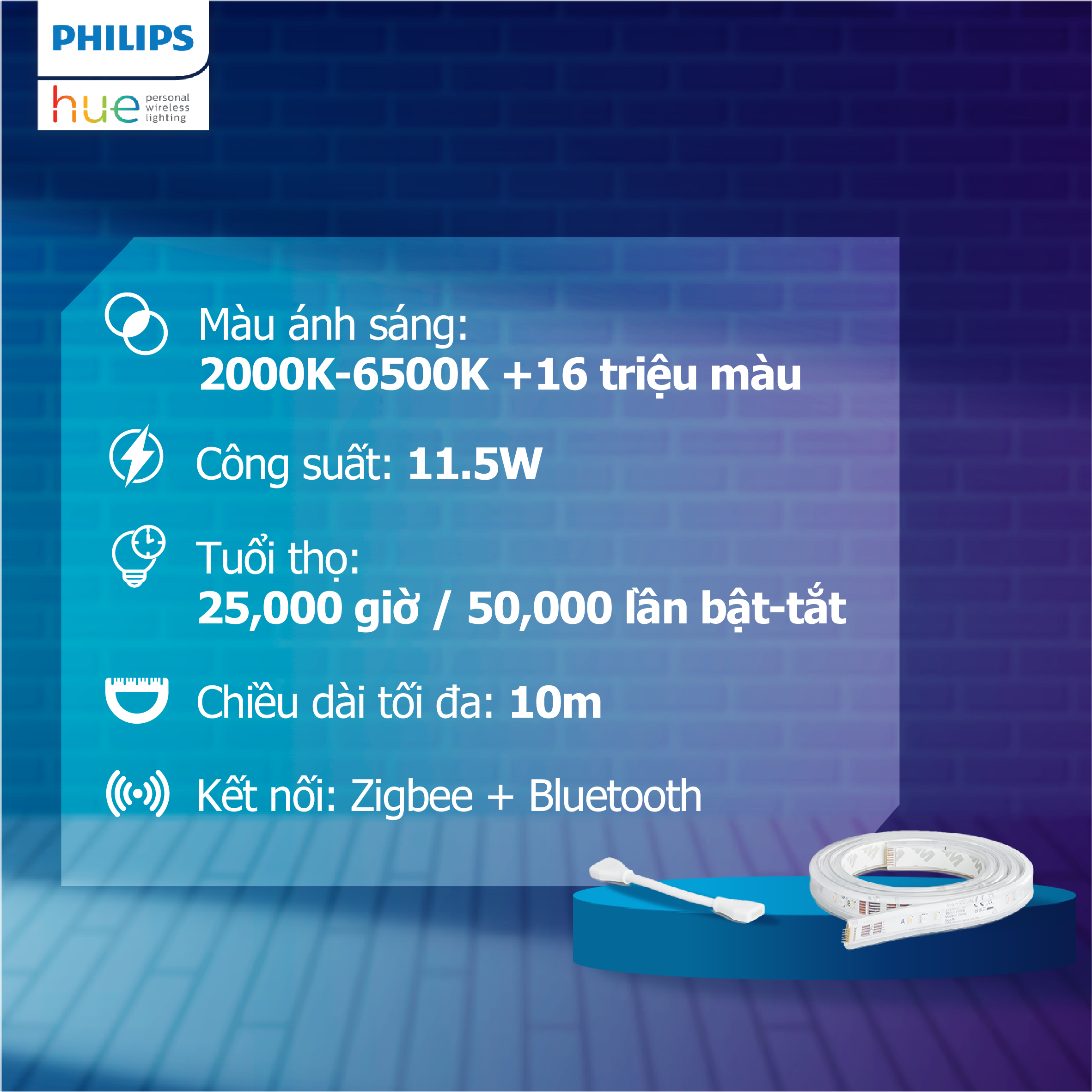 Đèn LED dây mở rộng Philips Hue Lightstrip Plus - 1m ext