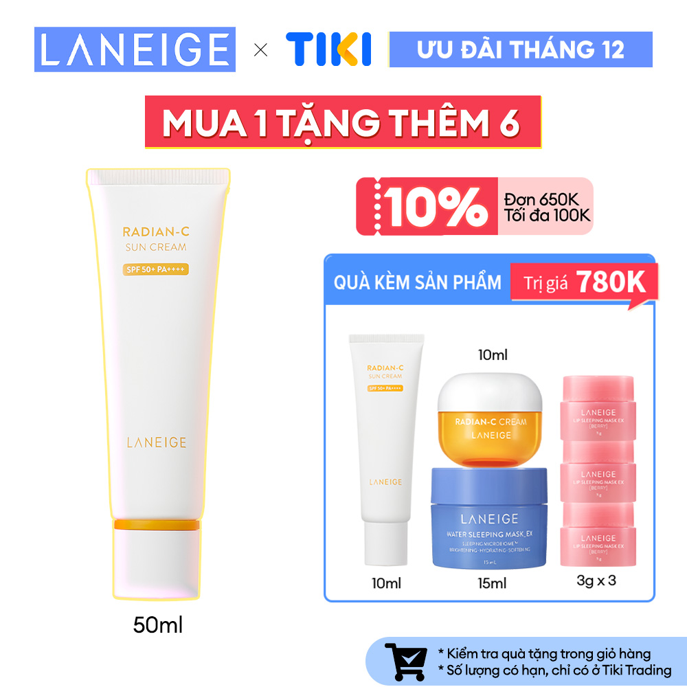 Kem Chống Nắng Laneige Radian - C Sun Cream 50Ml