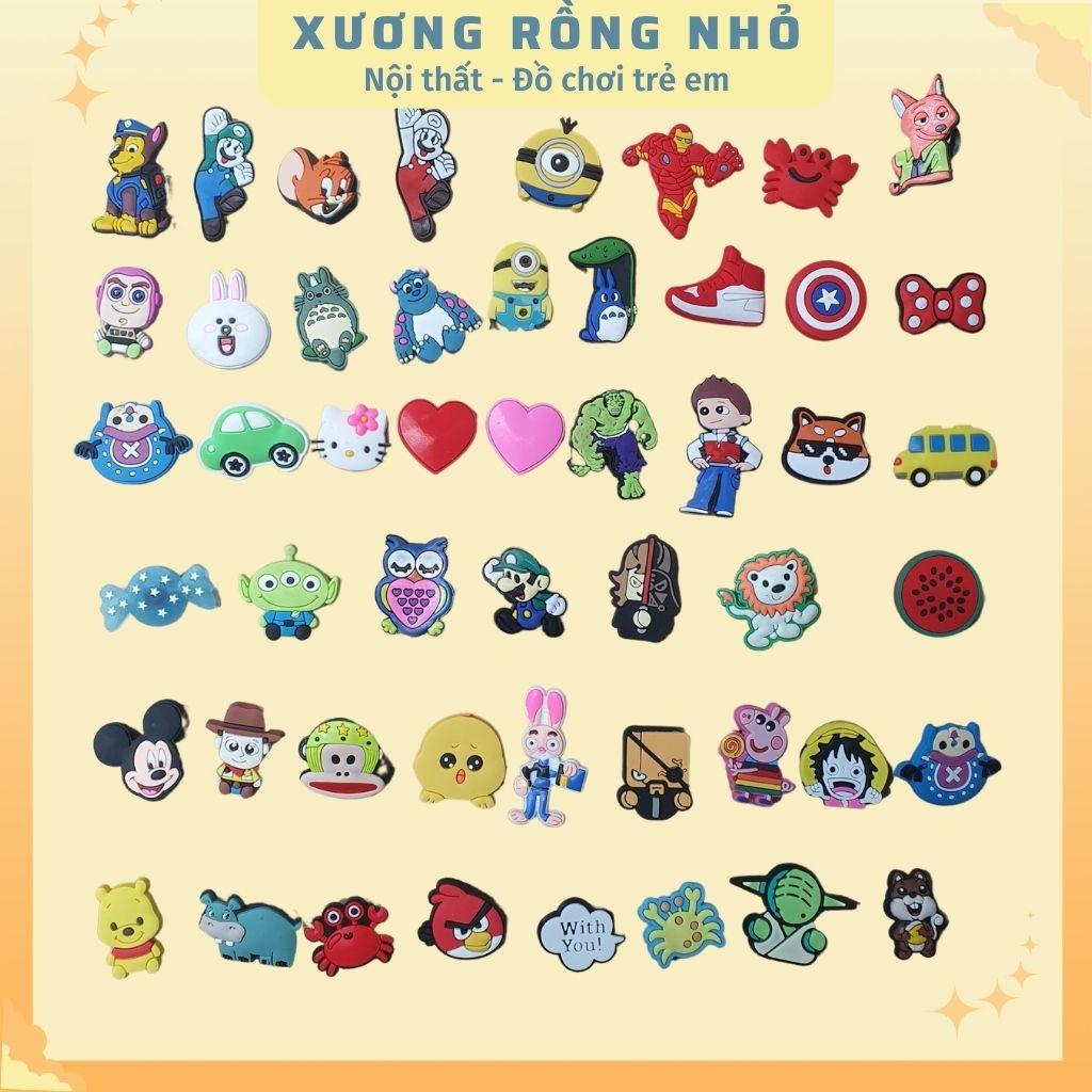 Sticker gắn dép Cross - Phụ kiện nút giày Crocs Jibbitz cho dép khủng long, dép bít đầu