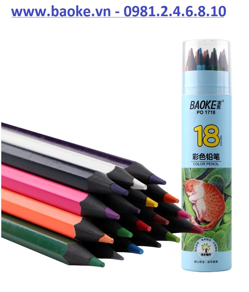 Bút chì 18 màu Baoke PO1718
