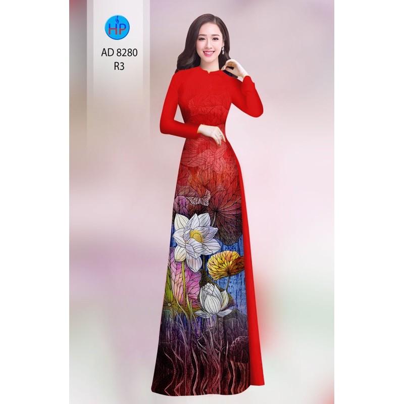 Vải áo dài họa tiết hoa sen