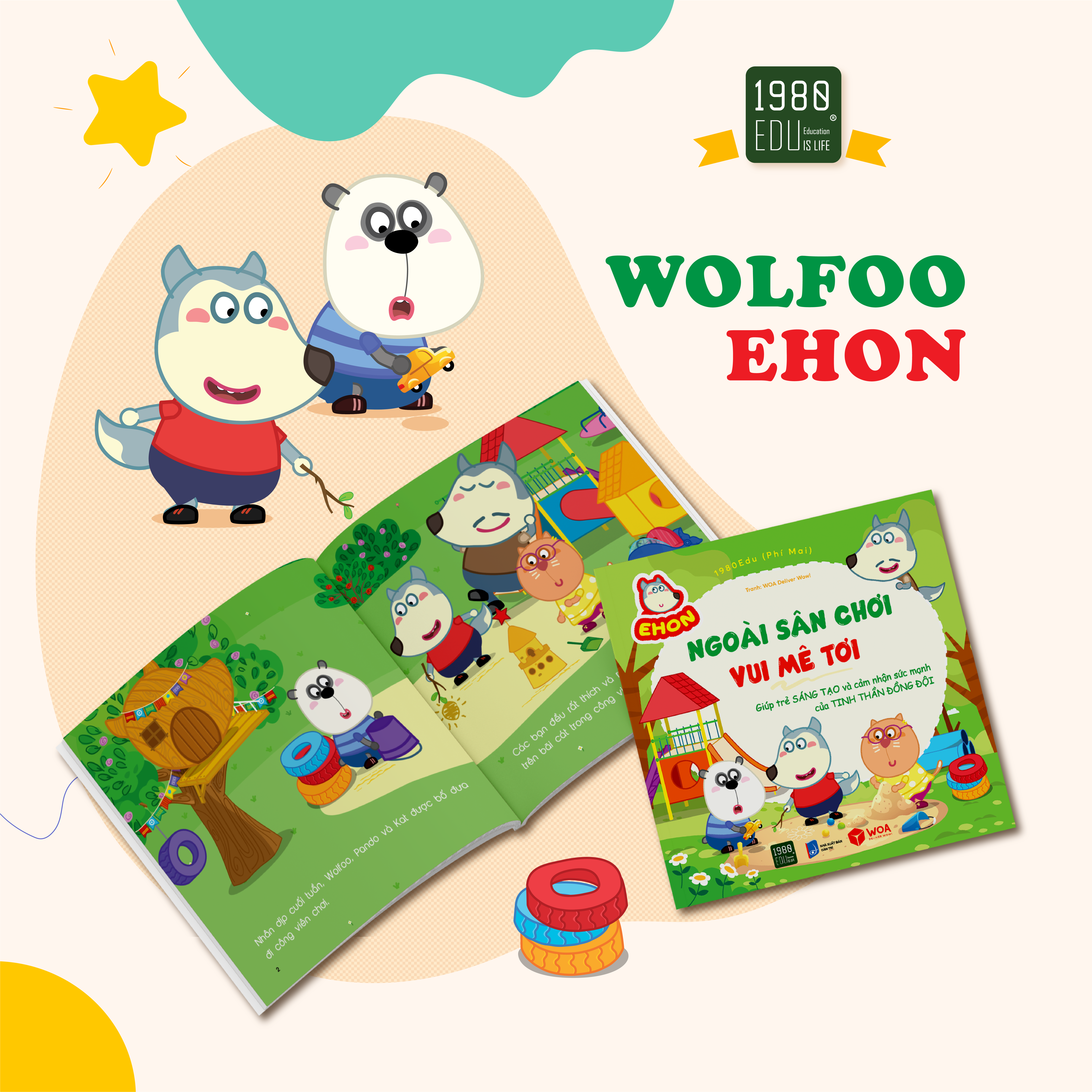 Sách Wolfoo Ehon - Ngoài sân chơi, vui mê tơi