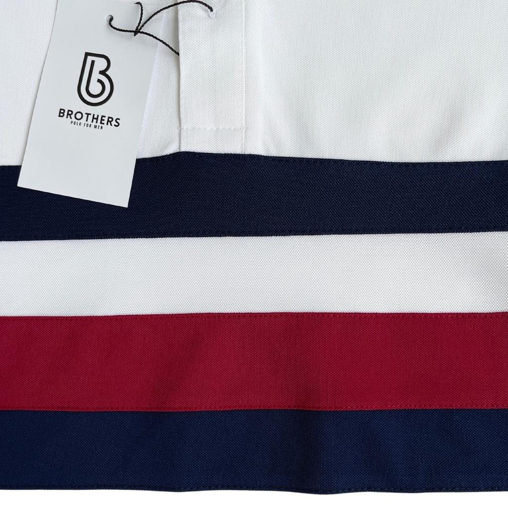 Áo thun POLO nam phối ngang AROSS cổ trụ bẻ, vải cá sấu cotton cao cấp, chuẩn xịn, trẻ trung - BROTHERS