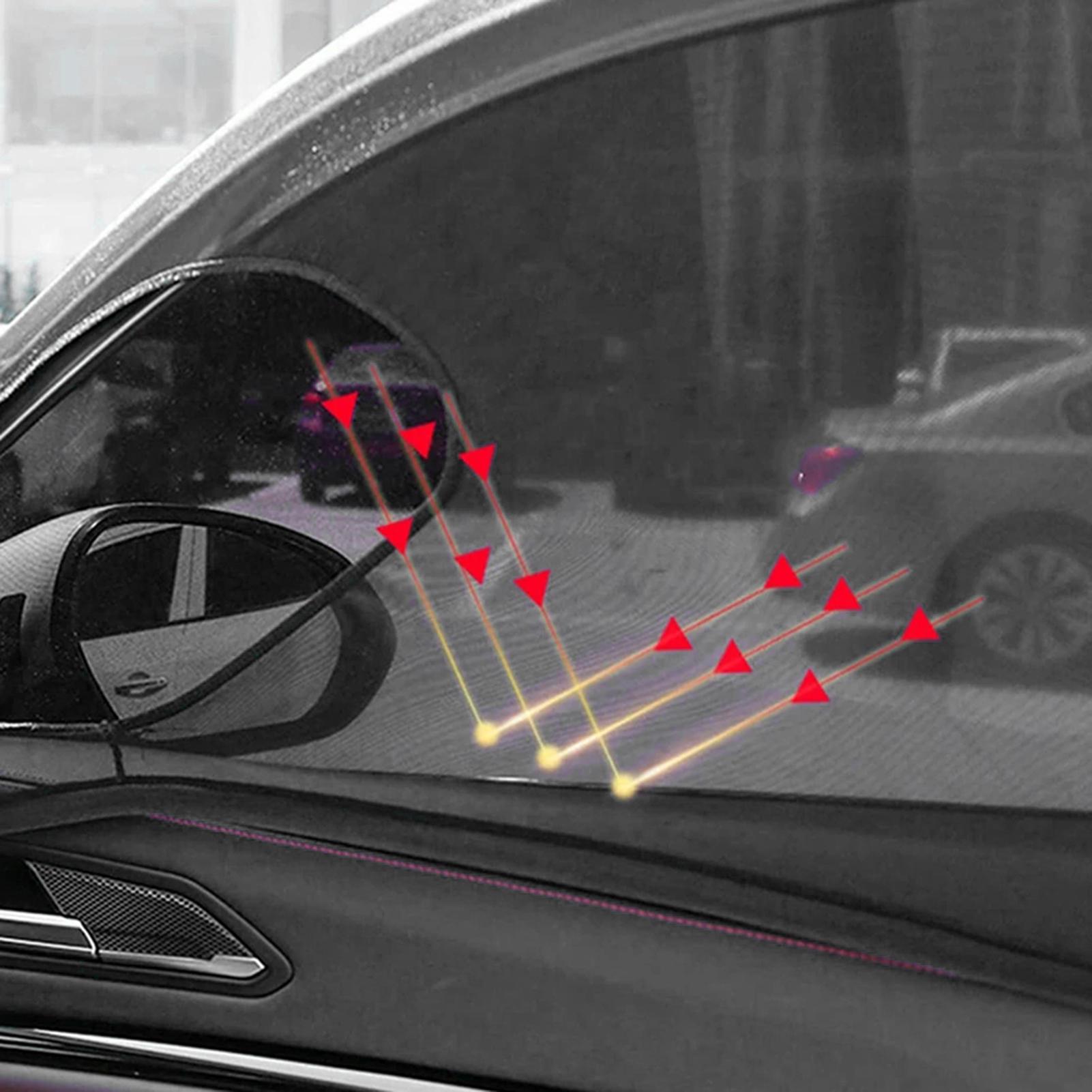 Car Rear Window Sun Shade Curtain Interior Sun Protection Window Mesh Cover 2Pcs UV Block Mesh Net for Privacy Blackout