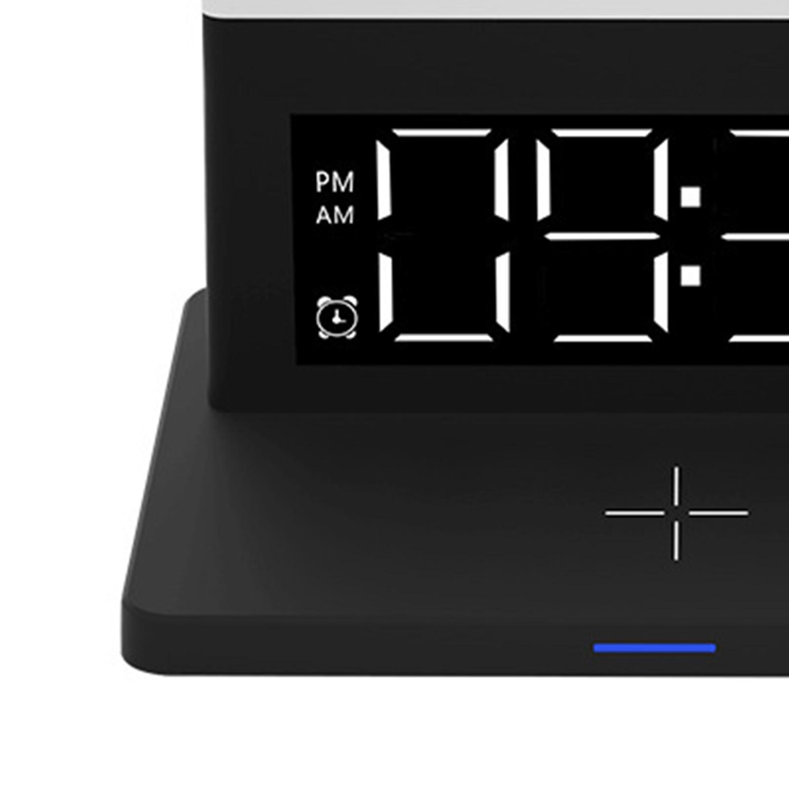 Digital Clock Wireless Charger Night for Watch Dimmable Black