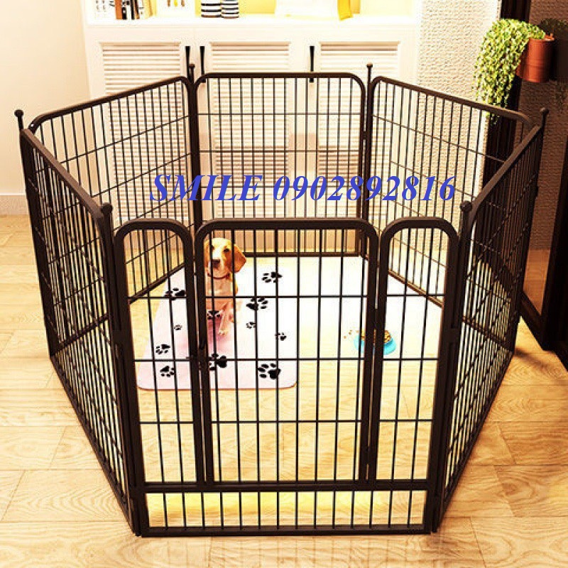 Hàng Rào Quây Cho Chó 100*120cm Nan Ống Sơn Tĩnh Điện Size Đại 6 Tấm Ghép