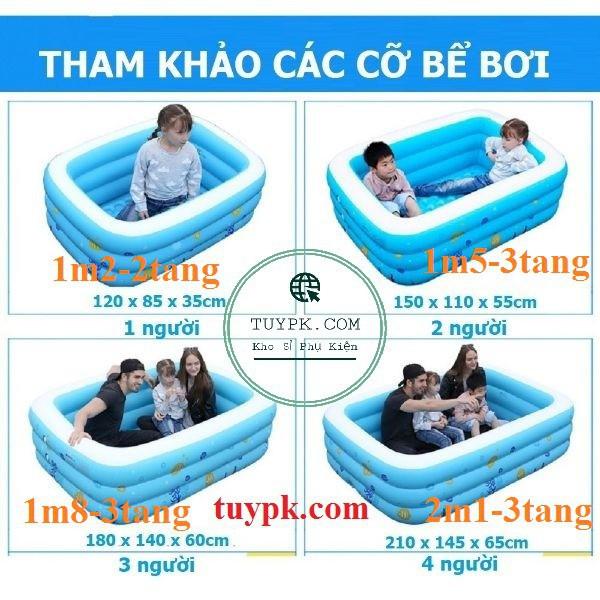 Bể bơi cho béLOẠI DÀY BỂ BƠI PHAO 1M2 - 2 TẦNG có đáy chống trượt cho bé