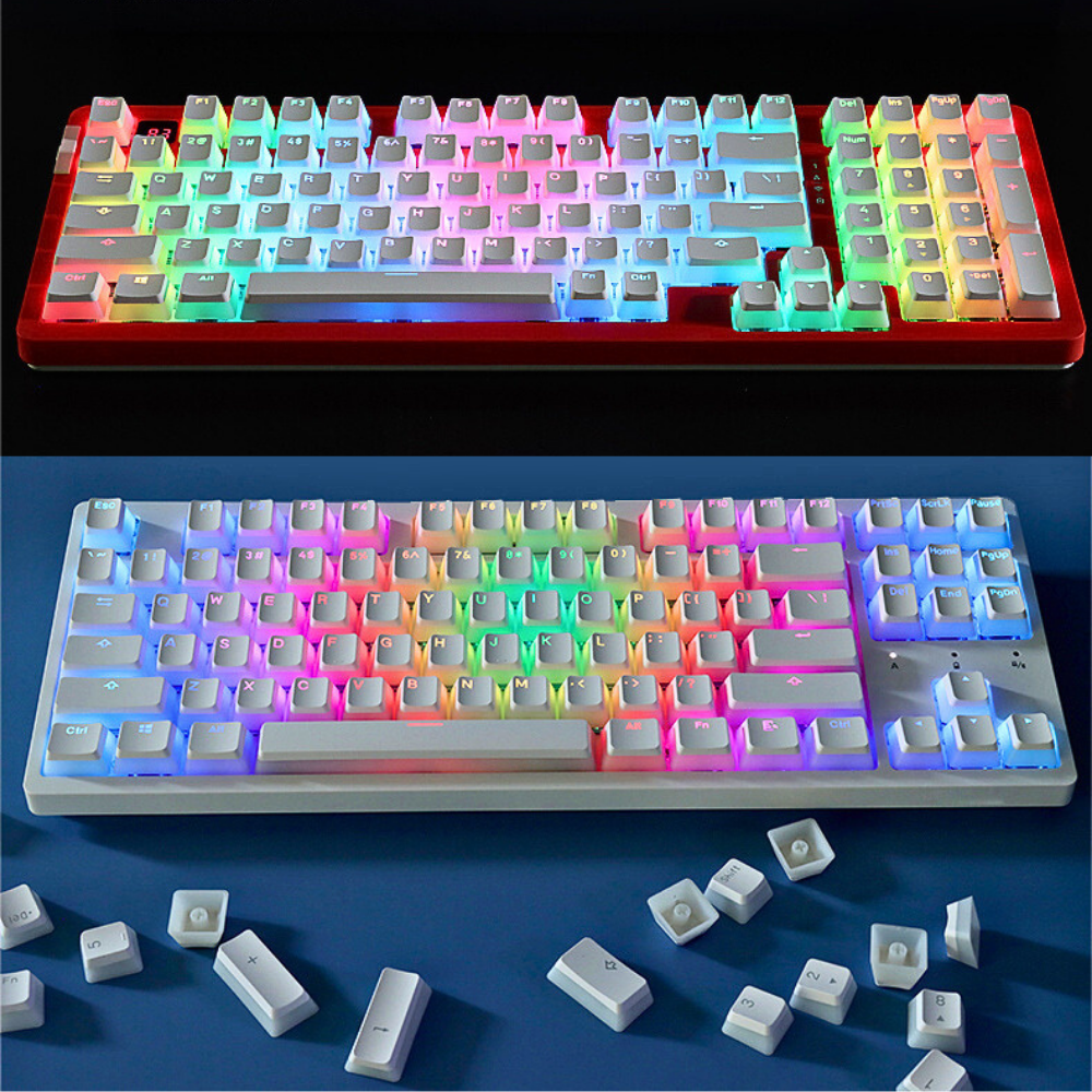 Phím Keycap Lẻ Xuyên Led Pudding Langtu Profile OE.M Chất Liệu PBT Đen Trắng Hàng Chính Hãng