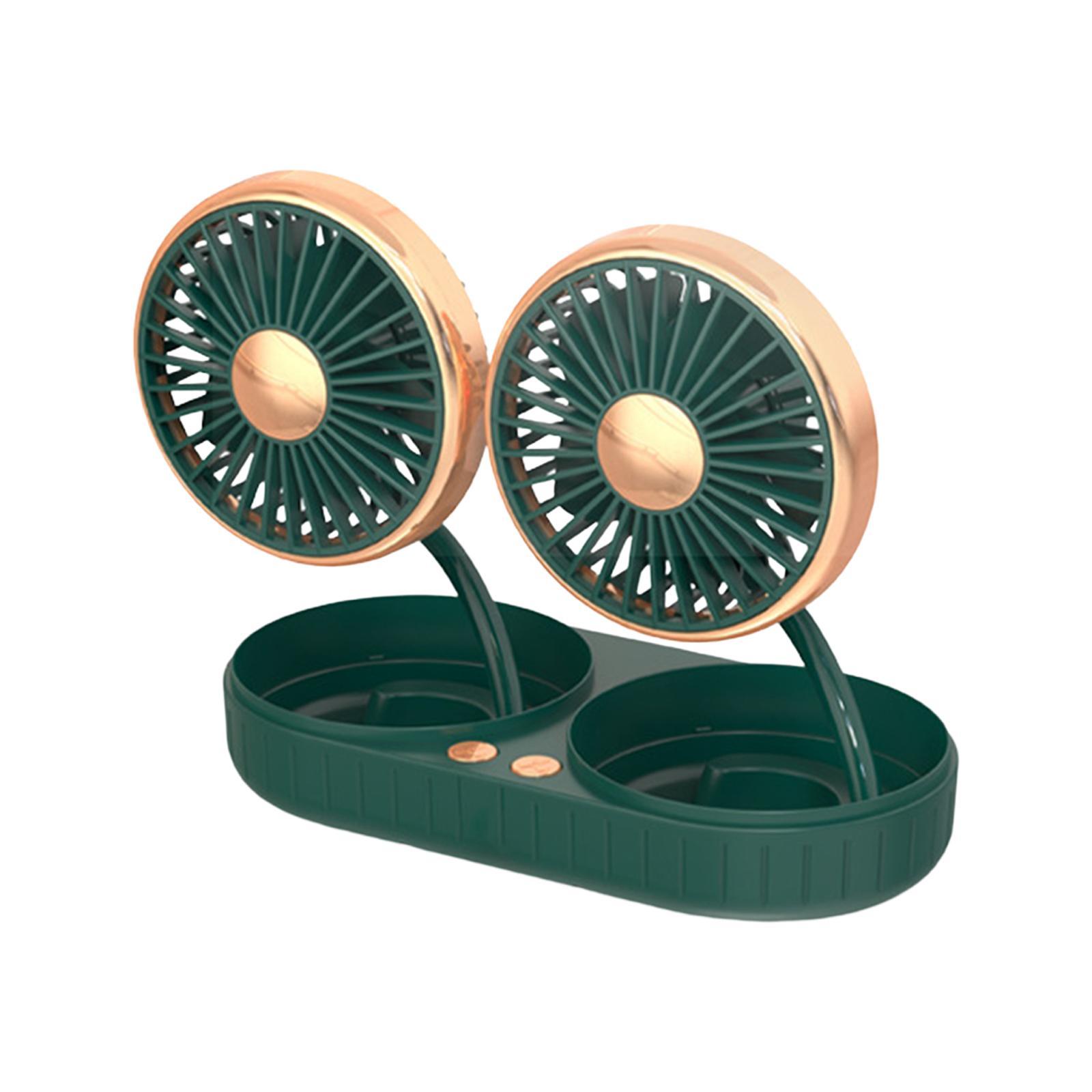 Electric Car Fan Vehicle Fan Double Head Auto Cooling Fan Tabletop Lightweight Fittings Car Cooling Fan Car Fan for Truck SUV Dashboard