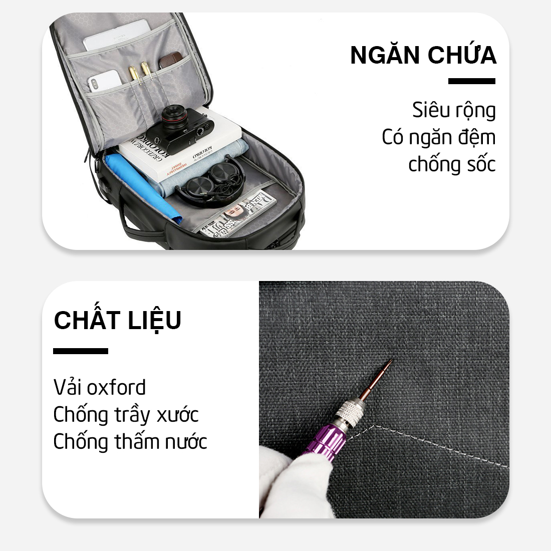 Balo Nam Nữ MENDO -balo thời trang đa năng có sạc USB- B8054