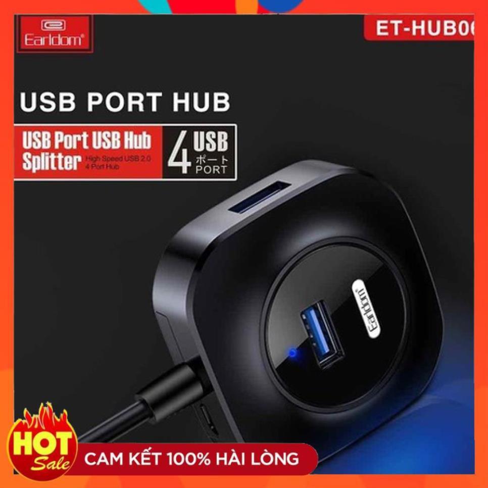 Hub USB 4 cổng Earldom HUB-06 - Bộ chia USB 1 ra 4 - Hàng Chính Hãng