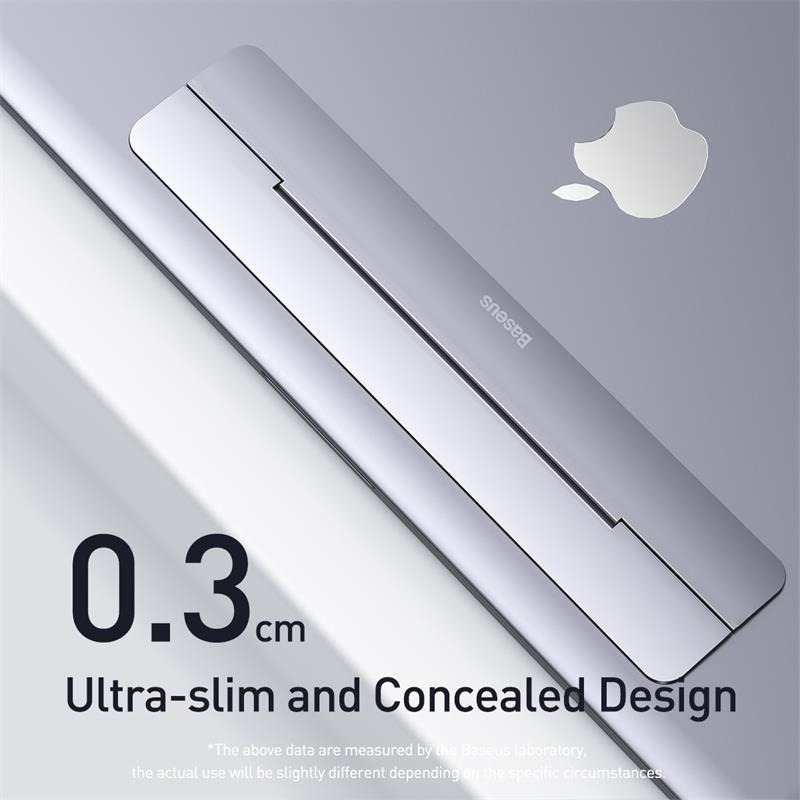 Giá Đỡ Máy Tính Hợp Kim Có Thể Gập Gọn Baseus Papery Dành Cho Macbook Pro Air 12-17 Inch - Gray