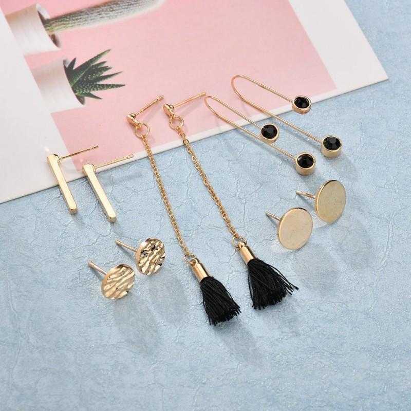 5 đôi bông tai tua rua dài