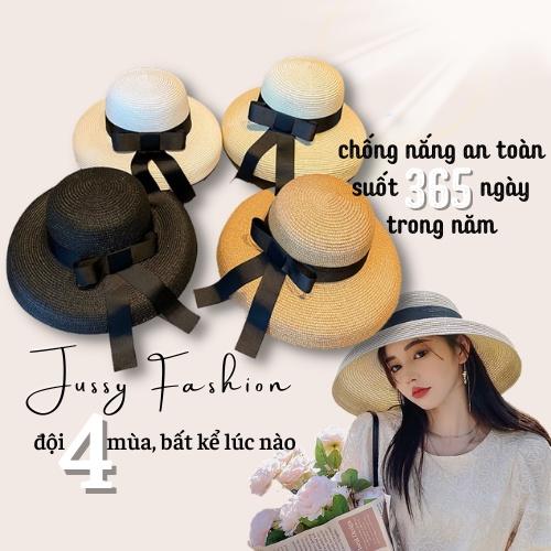 Mũ Cói Chuông Nơ Jussy Fashion Nón Cói Lồng Đèn Hội An Vintage Kiểu Dáng Mũ Rộng Vành Đi Biển (KÈM HỘP ĐỰNG SẢN PHẨM)