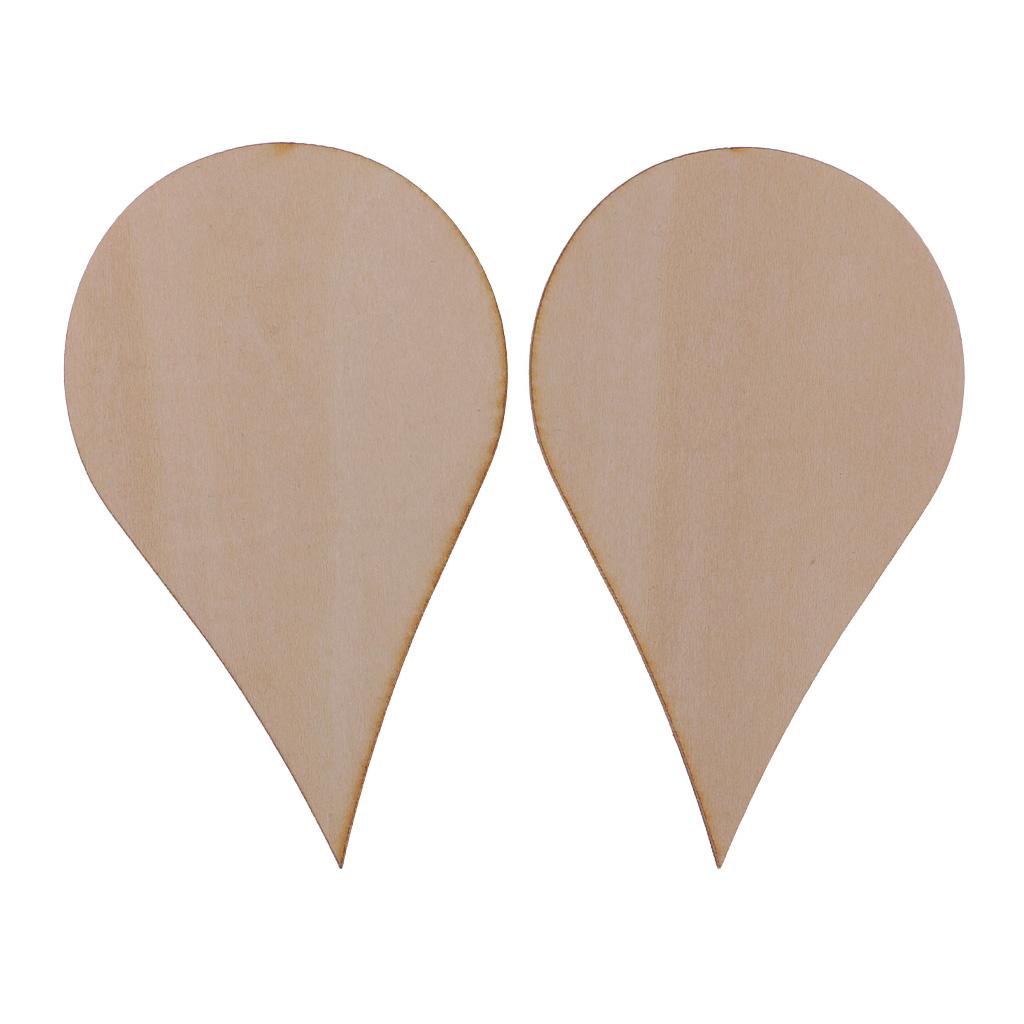 Natural Wood Drop Shapes Crafts DIY Wooden Embellishment