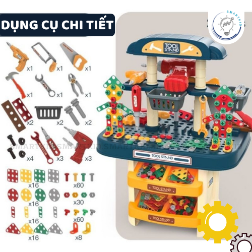 Bộ lắp ghép kỹ sư cỡ lớn 246 chi tiết kèm khoan pin và sách hướng dẫn - Đồ chơi sáng tạo cho bé 3+