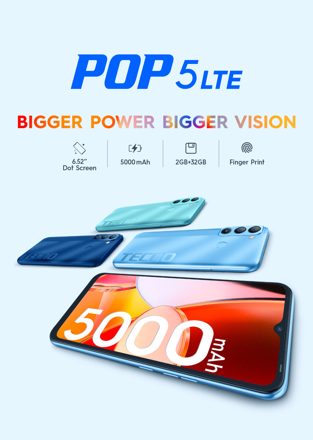 Điện thoại Tecno Pop 5 LTE (2GB/32GB) - Hàng chính hãng