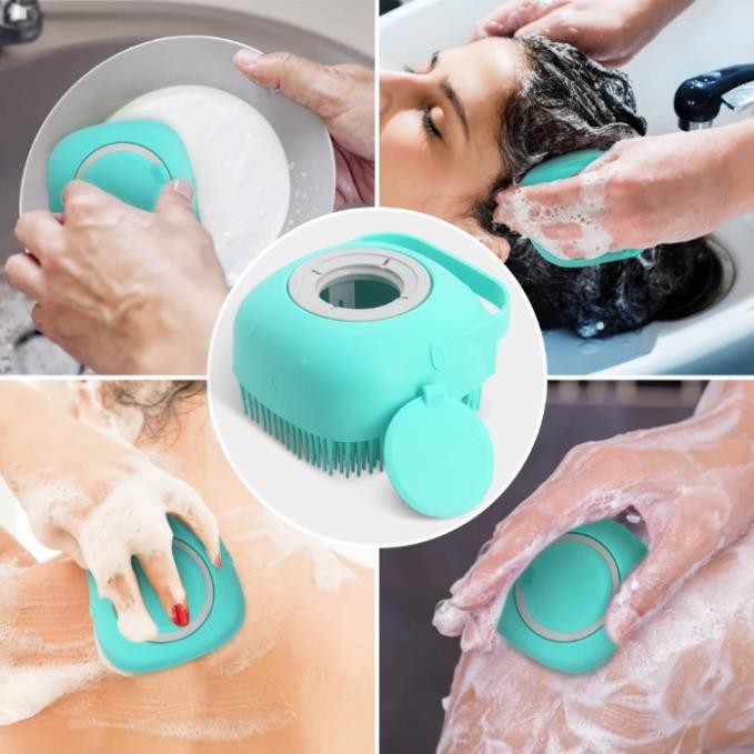 Bàn Chải Silicon Gội Đầu Massage, Tẩy Da Chết, Massage Cơ Thể Cho Trẻ Em Và Người Lớn- Dụng Cụ Chà Lưng, Tay Chân Tạo Bọt Silicon Mềm Mại Chính hãng