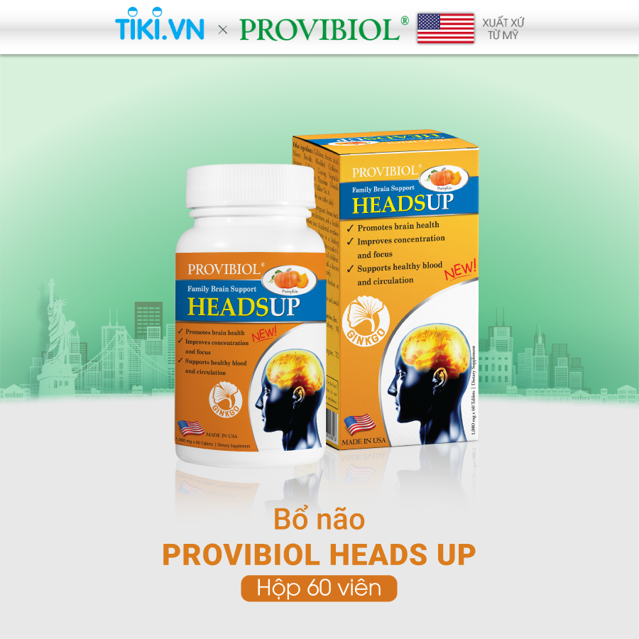 Viên Uống Bổ Não Tăng Cường Trí Nhớ Provibiol Heads Up 60 viên