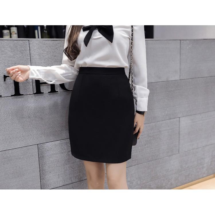 Váy công sở váy bút chì màu đen CR48V004 chất thun umi co dãn
