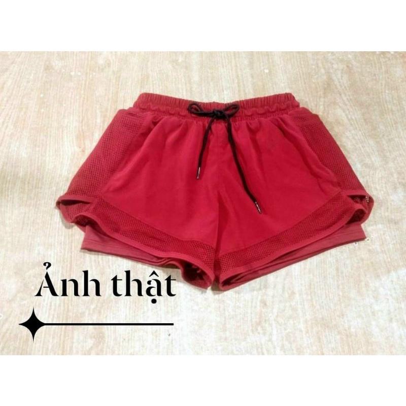 Quần đùi thể thao nữ phối lưới Bigsize 55_85 ký