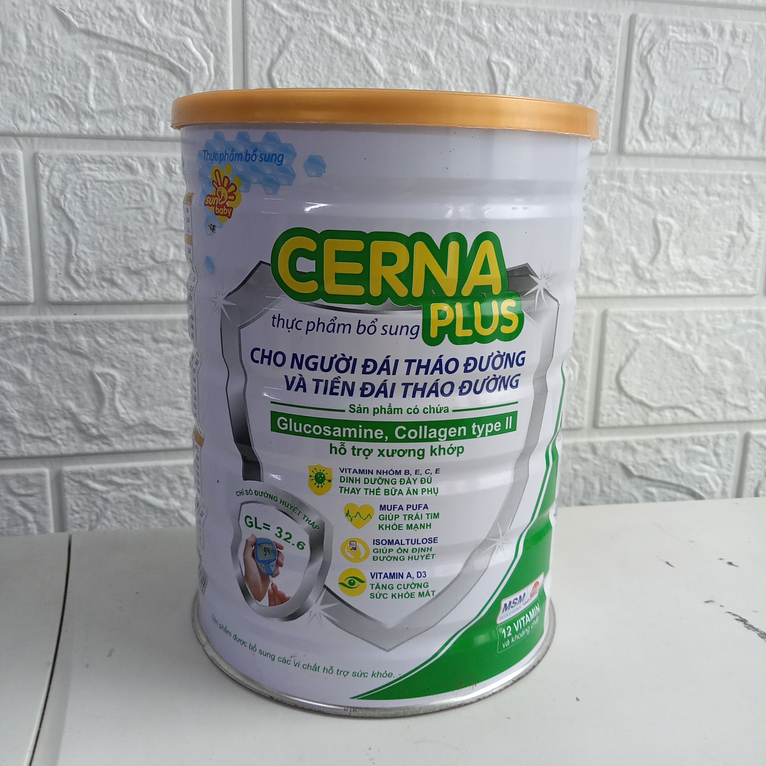 Sữa Bột Dinh Dưỡng Sunbaby Cerna Plus Dành Cho Người Đái Tháo Đường và Tiền Đái Tháo Đường SS2810_Tặng kèm bịch khăn ướt 100 tờ không mùi