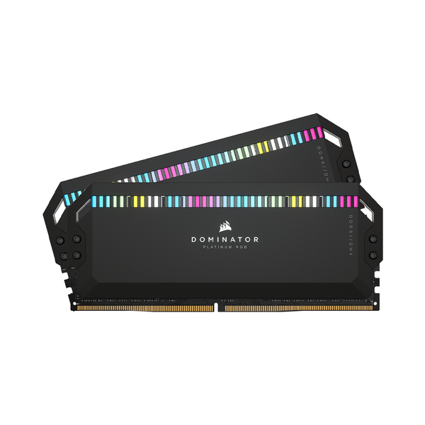 Bộ nhớ trong Corsair DDR5, 5600/6000/6200MHz 32GB 2x16GB DIMM, DOMINATOR PLATINUM RGB Black/White Heatspreader, RGB LED, C36, 1.25V - Hàng Chính Hãng