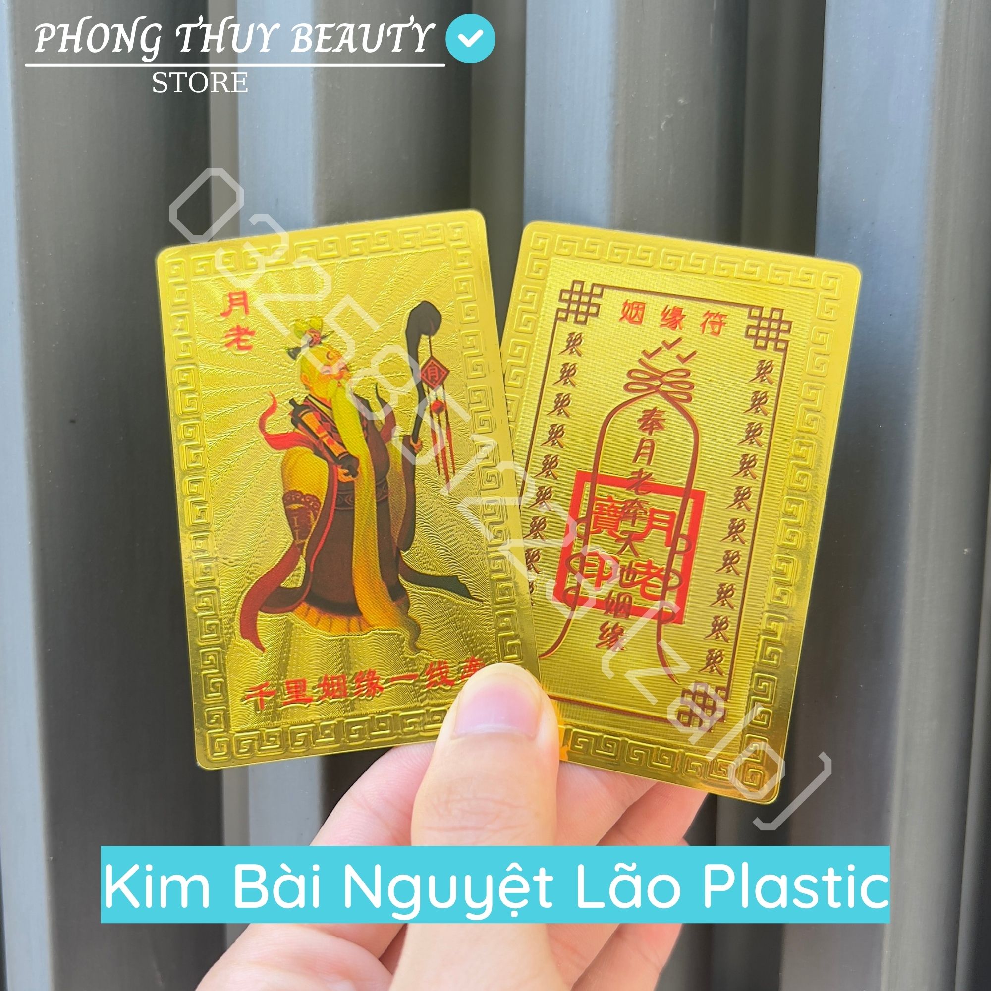 Kim Bài Nguyệt Lão Se Duyên Plastic - Giúp Dễ Nên Duyên, Vợ Chồng Hòa Thuận Bình An