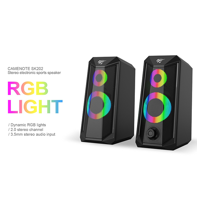 Loa vi tính Havit SK202 RGB 2.0 electronic sports speakers - Hàng chính hãng