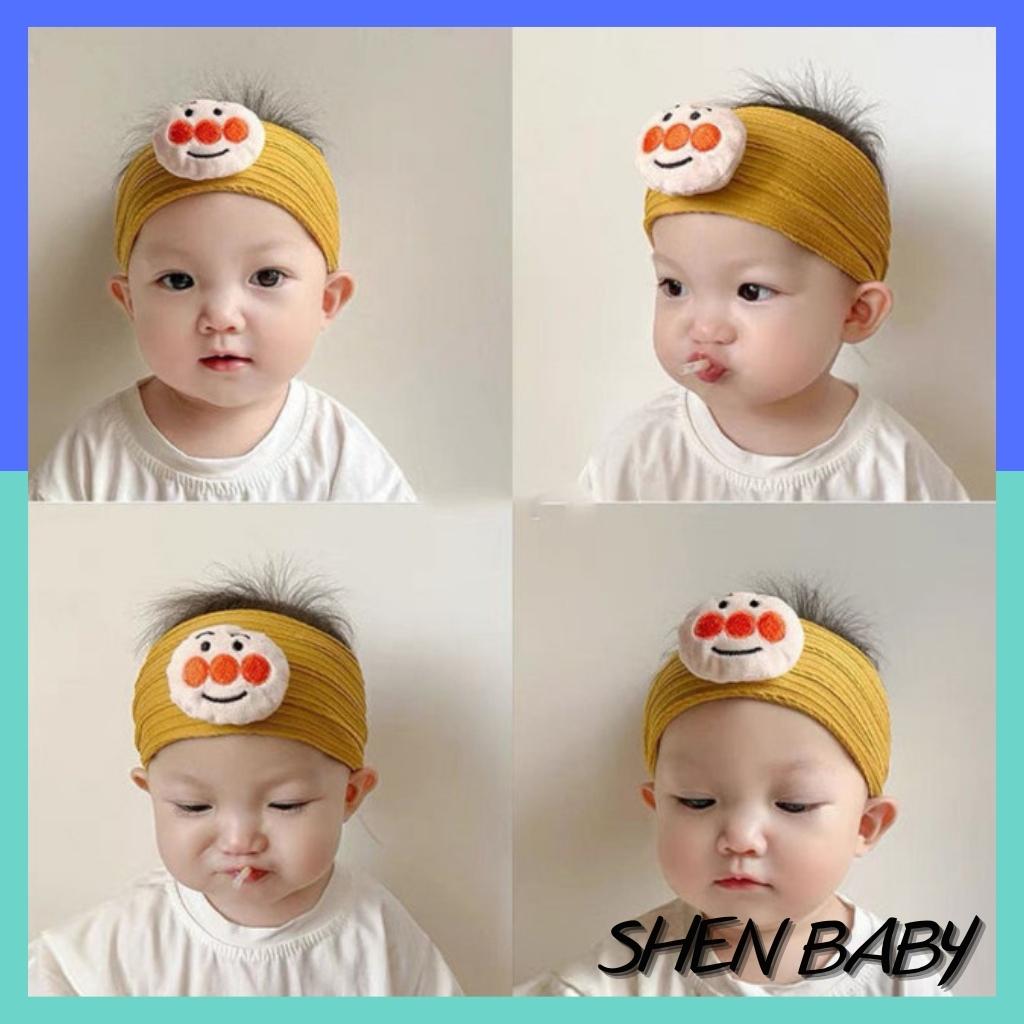 Băng đô bản to hình chú hề dễ thương, turban vải thun gân cho bé BD70 Mimo Baby