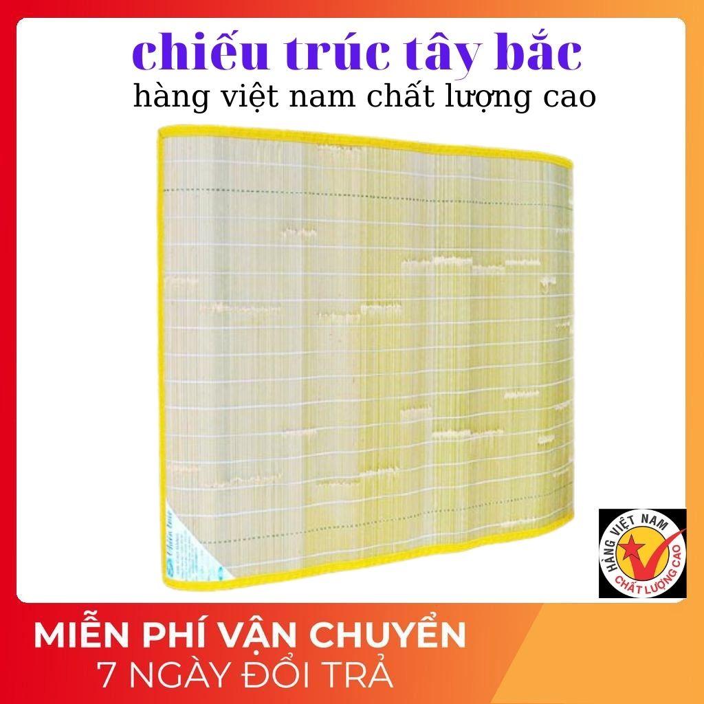 Chiếu trúc cao cấp hình rẻ quạt Tây bắc,chiếu tăm trúc màu tự nhiên rộng 1m8 x dài 2m