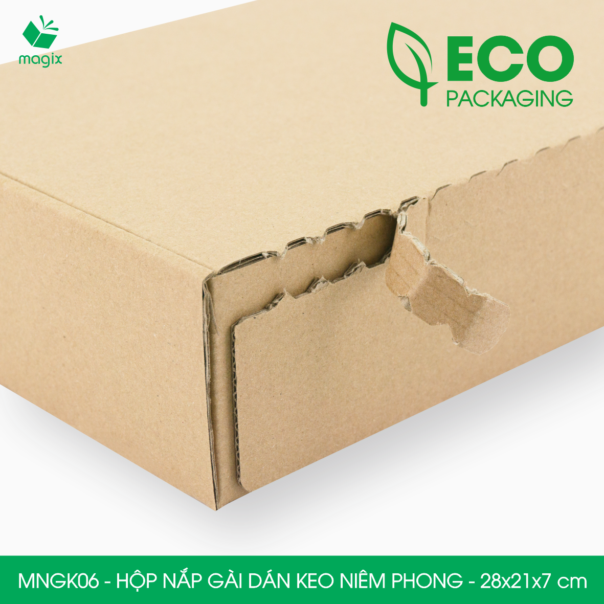 MNGK06 - 28x21x7cm - COMBO 60 HỘP CARTON NẮP GÀI HÔNG CÓ KEO NIÊM PHONG - THÙNG HỘP CARTON ĐÓNG HÀNG