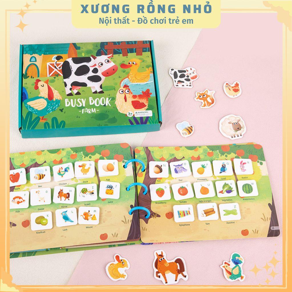 Học liệu bóc dán tiếng anh chủ đề Nông trại, Khủng long, Toán học, Busy Book sách bóc dán Farm, dinosaur