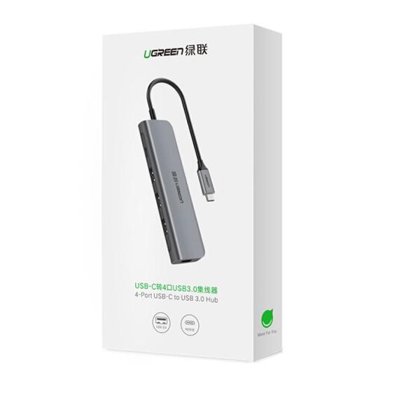 Ugreen UG50979CM136TK Bộ chuyển đổi TYPE C sang 4 USB 3.0 + hỗ trợ nguồn MICRO USB - HÀNG CHÍNH HÃNG