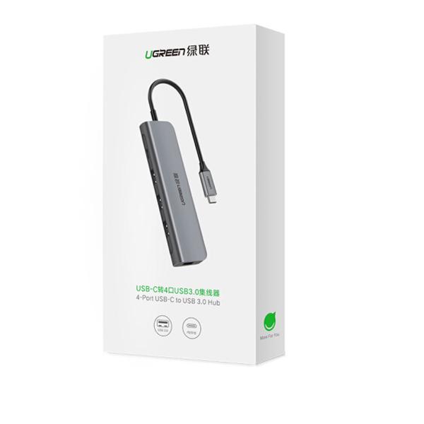 Ugreen UG50979CM136TK Bộ chuyển đổi TYPE C sang 4 USB 3.0 + hỗ trợ nguồn MICRO USB - HÀNG CHÍNH HÃNG