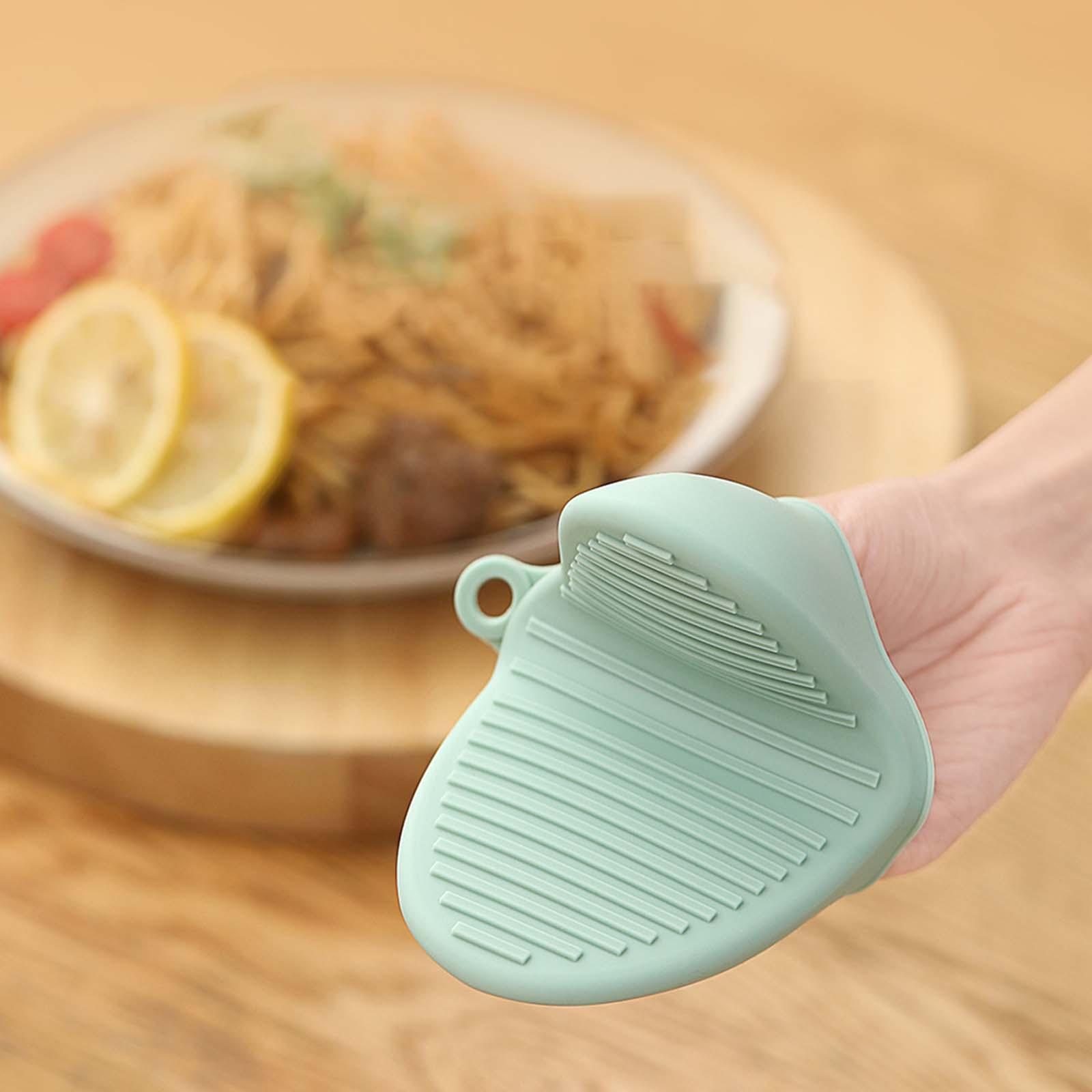 Silicone Oven Mitts Gloves Finger Protectors Pinch Grips Heat Resistant