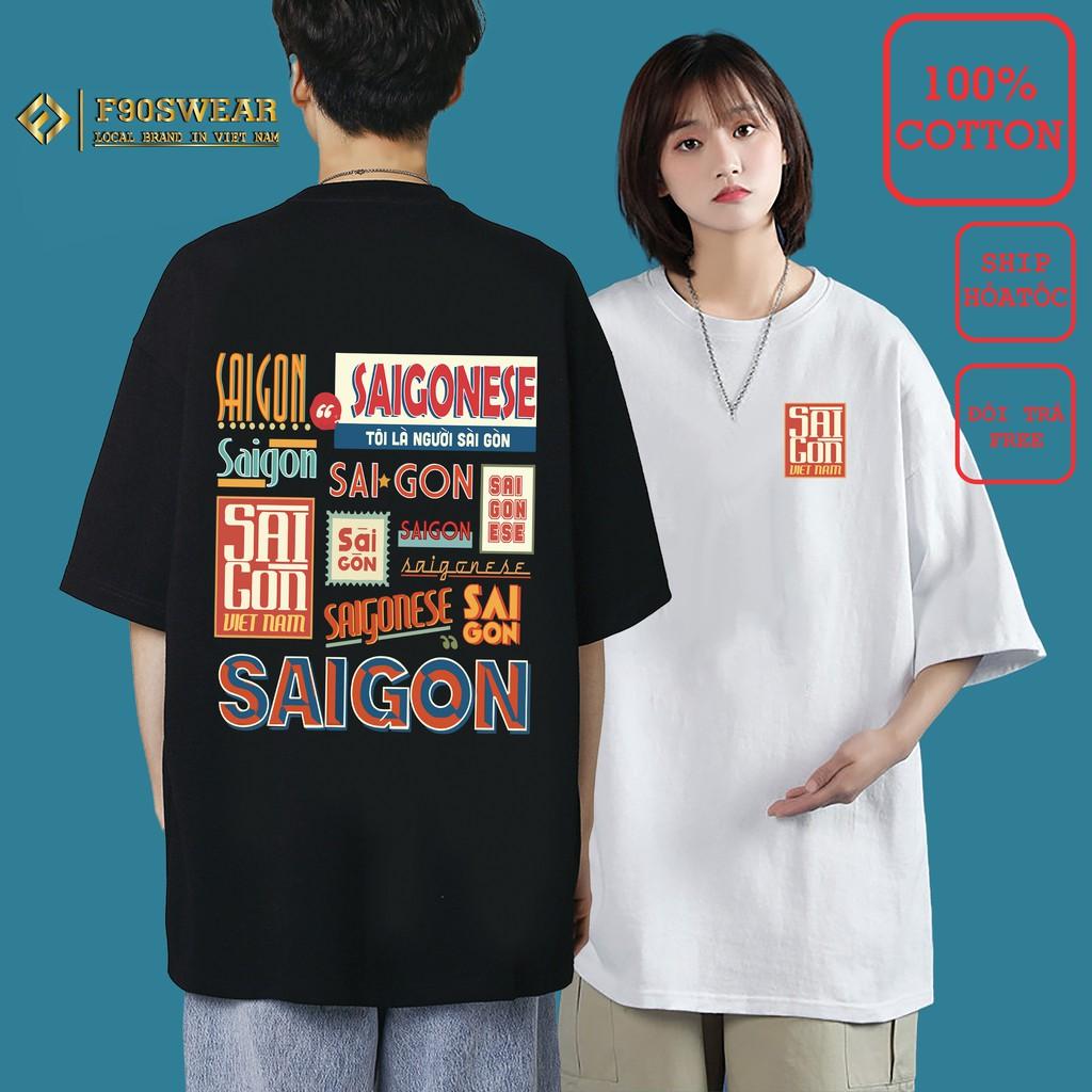 Áo phông nam nữ unisex form rộng - áo thun tay lỡ nam nữ dáng rộng chất cotton mềm mịn in hình HÀ NỘI - SÀI GÒN