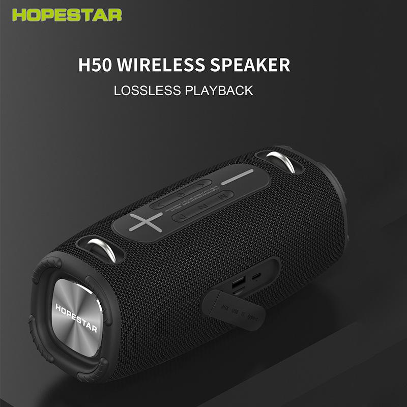 Loa Không Dây Di Động HOPESTAR H50 Cao Cấp Hộp Nhạc Lớn Ngoài Trời Siêu Bass TWS Đảng Mạnh Mẽ Caixa De Som Đài FM AUX Color: gray