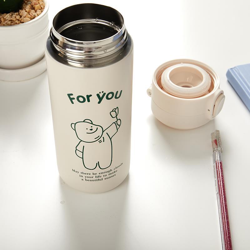 Portable Thermos Bottle 304 Stainless Steel Food Grade Insulation Vacuum Flask Leak-proof Anti Slip Cup For Children Girl School