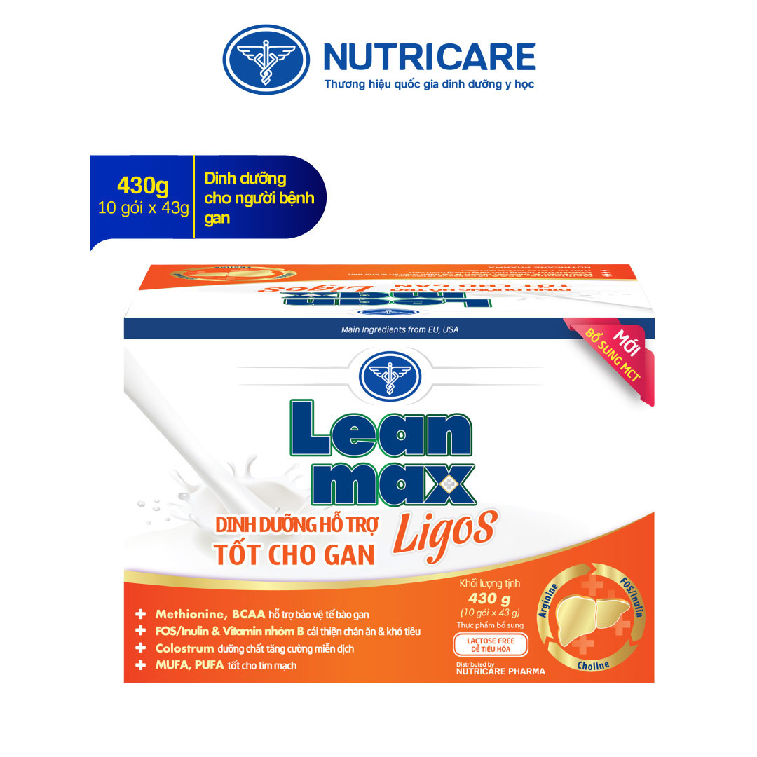 01 hộp sữa Leanmax Ligos 430g - Dinh dưỡng cho bệnh nhân gan, suy gan